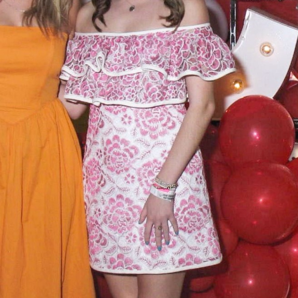 Alexis Pink Floral Off-Shoulder Dress